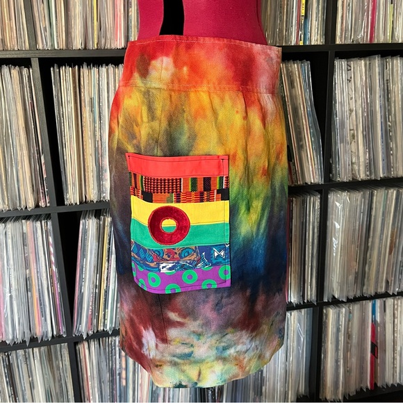 Ralph Lauren Linen Skirt ice Dyed 🌈 Phish Donut ⭕️ 🦎Patchwork ♻️ Dicks🦙POCKET - Picture 7 of 11